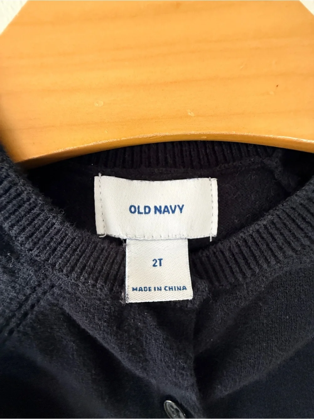Old Navy Girls 2T Black Long Sleeve Button Front Cardigan Sweater 100% Cotton